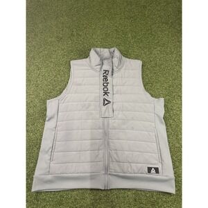 Reebok Getaway Puffer Vest‎ Womens 3XL Light Gray Athletic Wear Hiking Full Zip